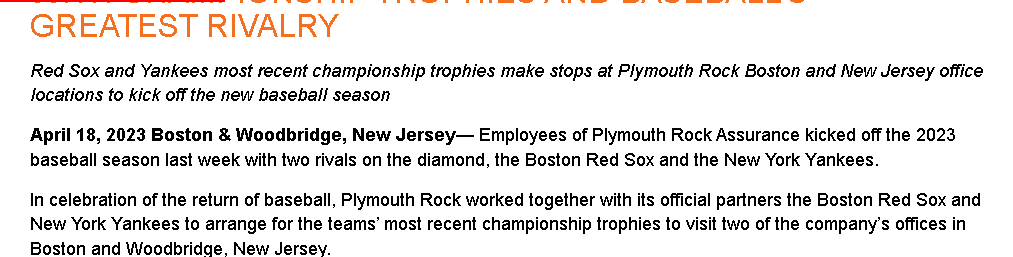 Plymouth Rock Company Outing Boston 2024