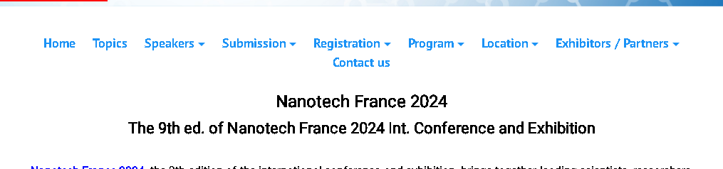 NanoMetrology International Conference & Exhibition Paris 2024